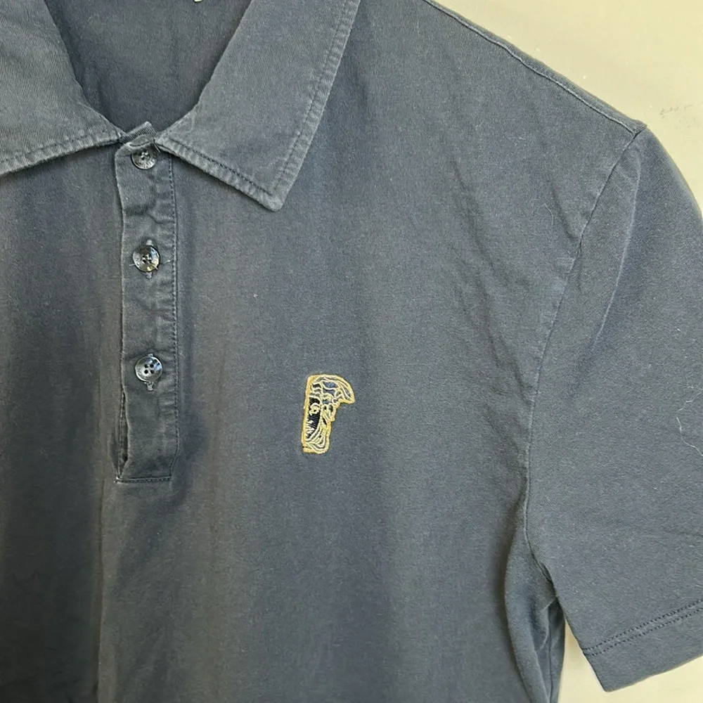 Versace Collection Half Medusa Logo 3 Button Placket Polo Shirt Mens Sz M - Picture 3 of 11